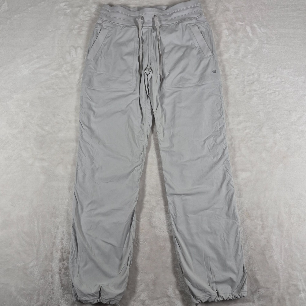 Lululemon Dance Studio III Pants Women's 8 Light Gray Athleisure Lined LW5CFVR